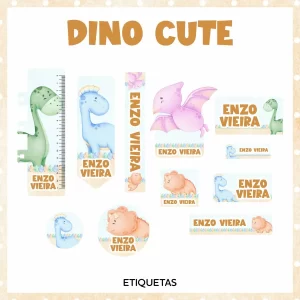 Artes Digital Etiqueta Escolar Dinossauros