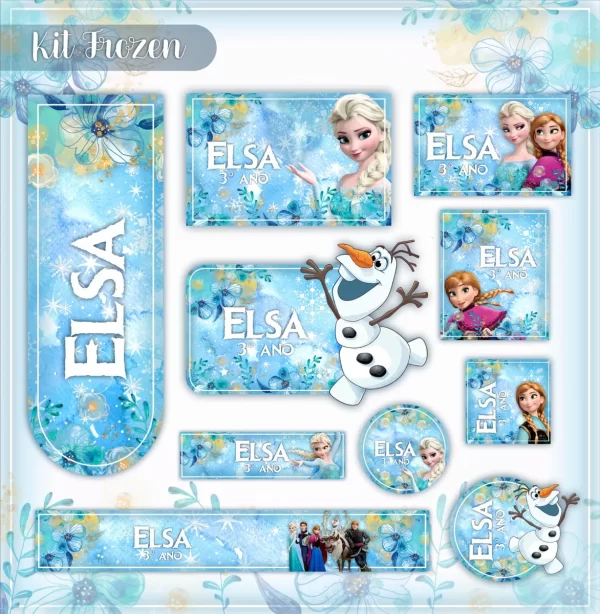 Artes Digital Etiqueta Escolar Frozen