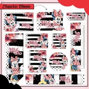 Artes Digital Etiqueta Escolar Minnie