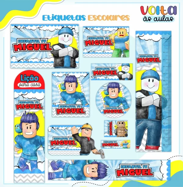 Artes Digital Etiqueta Escolar Roblox