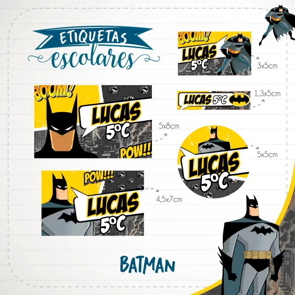 Etiqueta Digital Escolar Batman Studio e Pdf