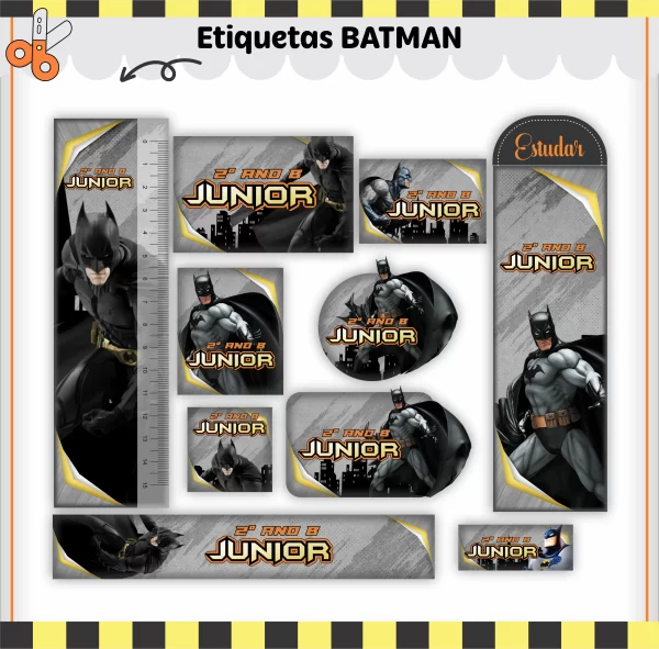 Volta as Aulas Etiqueta Escolar Batman