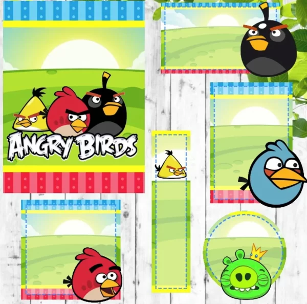 Etiqueta Escolar Angry Birds Studio