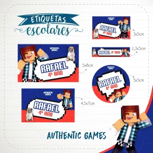 Etiqueta Escolar Authentic Games