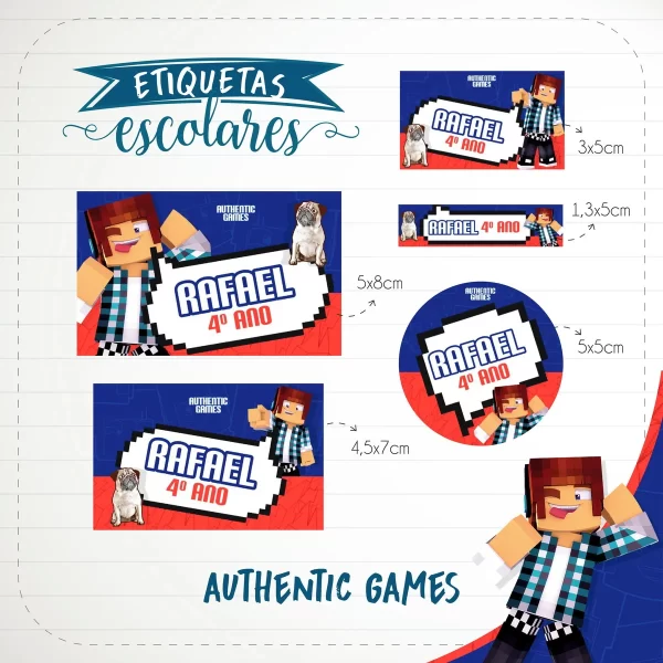 Etiqueta Escolar Authentic Games