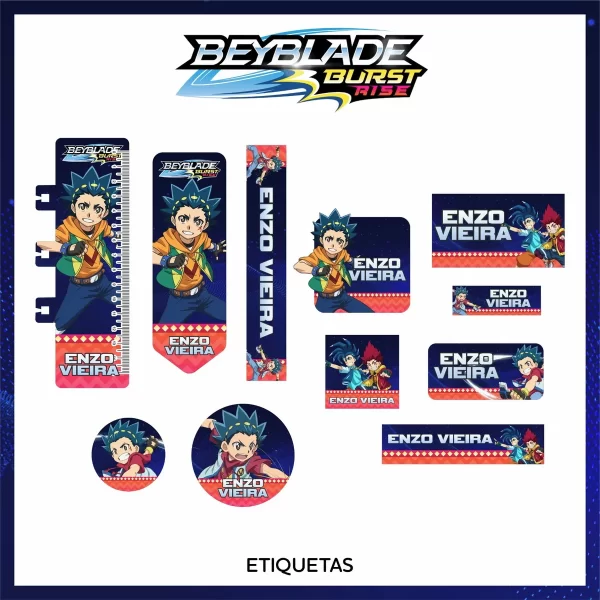 Etiqueta Escolar Beyblade Studio e Png