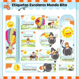 Etiqueta Escolar Bita Studio, Png e Pdf