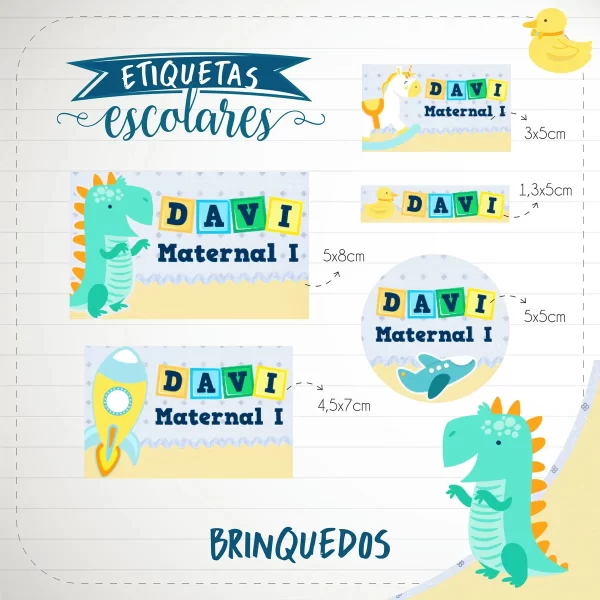 Etiqueta Escolar Brinquedos Studio e Pdf