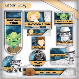 Etiqueta Escolar Digital Star Wars