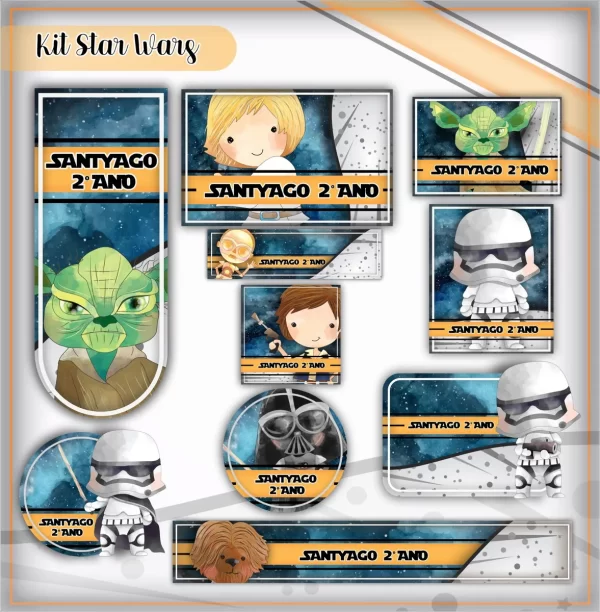 Etiqueta Escolar Digital Star Wars