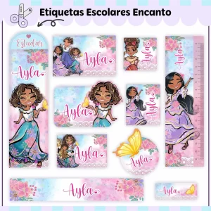 Etiqueta Escolar Encanto Studio, Png e Pdf