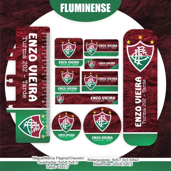 Etiqueta Escolar Fluminense Pdf e Png