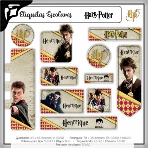 Etiqueta Escolar Harry Potter Studio e Pdf