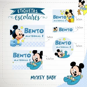 Etiqueta Escolar Mickey Baby Studio e Pdf