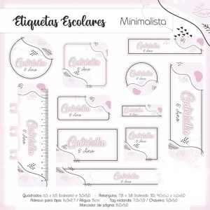 Etiqueta Escolar Minimalista Studio e Pdf