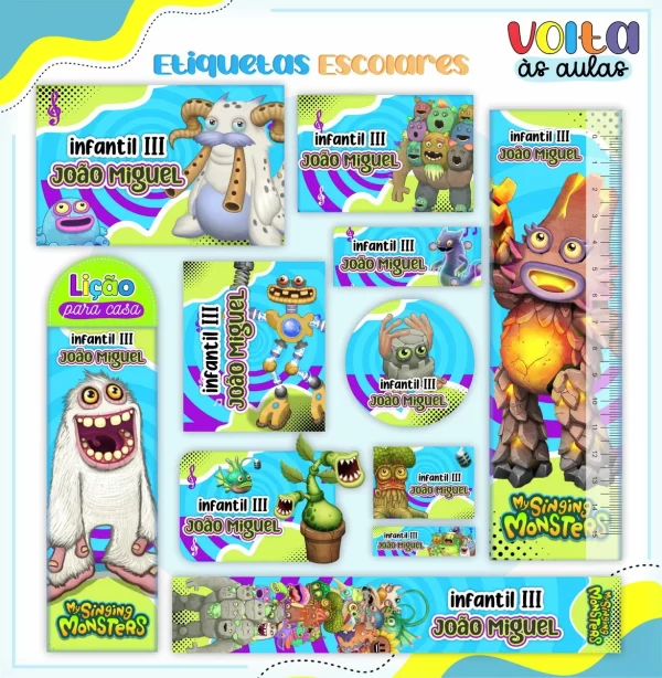 Etiqueta Escolar My Singing Monsters