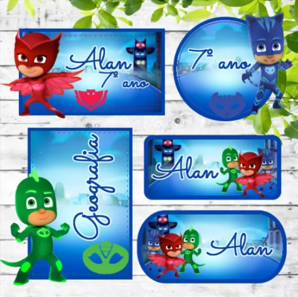 Etiqueta Escolar PJ Masks Studio e Pdf