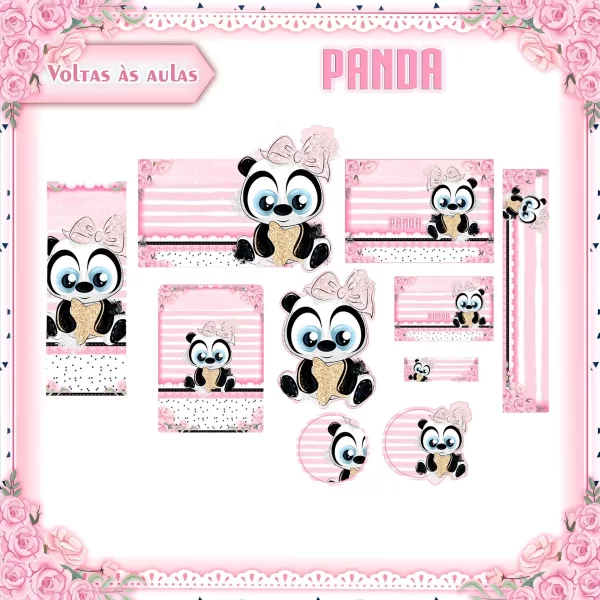 Etiqueta Escolar Panda Studio e Pdf