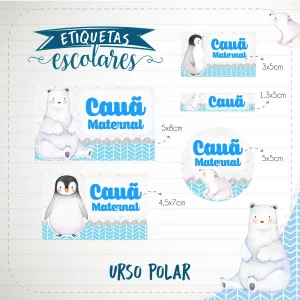 Etiqueta Escolar Urso Polar Studio e Pdf