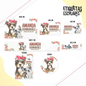 Festa Pronta Etiqueta Escolar Cachorrinho