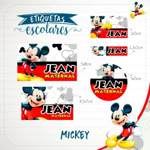 Etiqueta Escolar Mickey Studio e Pdf