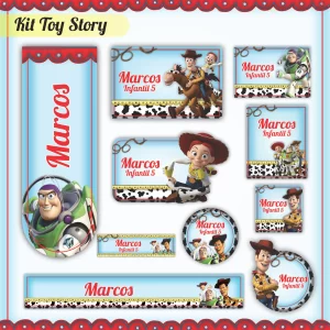 Etiqueta Escolar Toy Story Studio, Png e Pdf