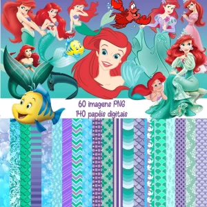 Papel Digital Scrapbook A Pequena Sereia