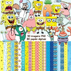 Papel Digital Scrapbook Bob Esponja