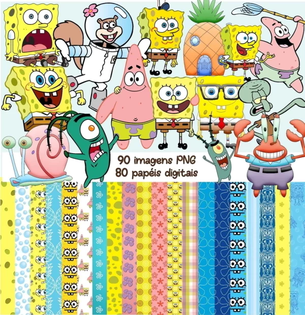 Papel Digital Scrapbook Bob Esponja