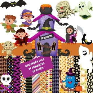 Papel Digital Scrapbook Halloween Cute