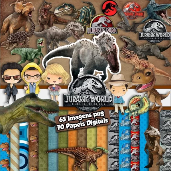 Papel Digital Scrapbook Jurassic Park