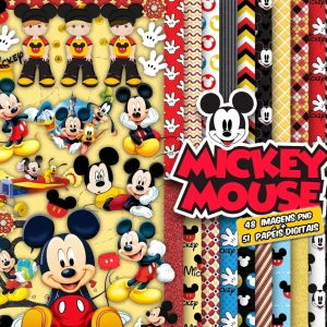 Papel Digital Scrapbook Mickey Mouse