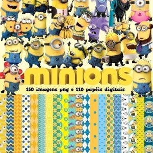 Papel Digital Scrapbook Minions Jpg e Png