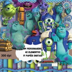 Papel Digital Scrapbook Monstros S.A.