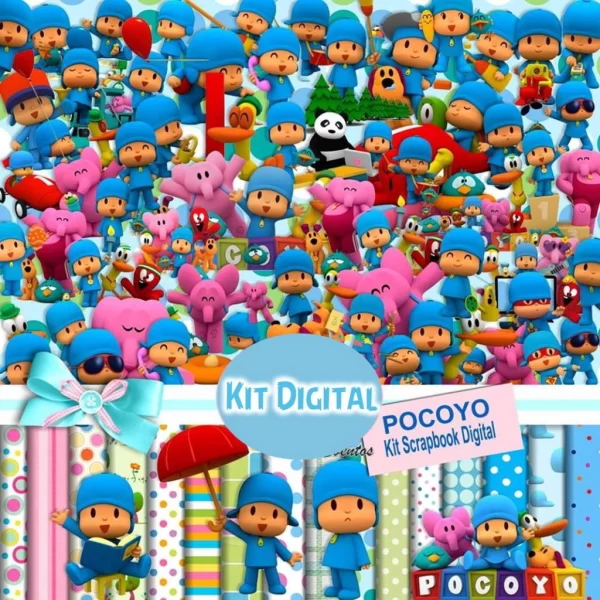 Papel Digital Scrapbook Pocoyo Studio e Png