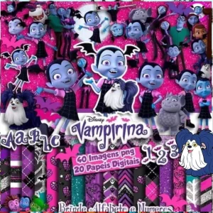 Papel Digital Scrapbook Vampirina Jpg e Png