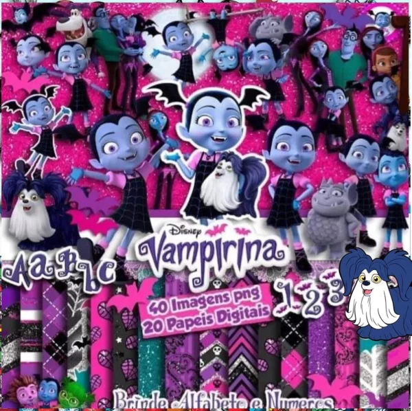 Papel Digital Scrapbook Vampirina Jpg e Png