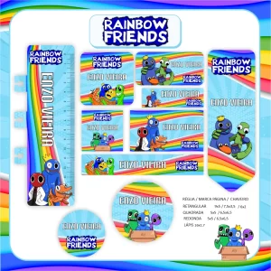 Etiqueta Escolar Rainbow Friends