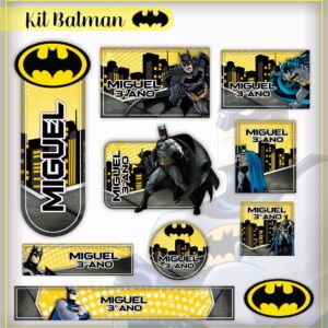 Tema Digital Etiqueta Escolar Batman