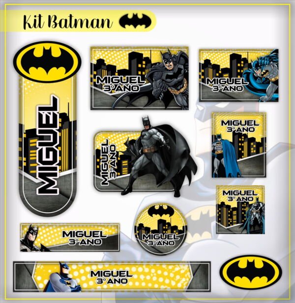 Tema Digital Etiqueta Escolar Batman