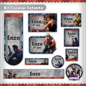 Tema Digital Etiqueta Escolar Fortnite