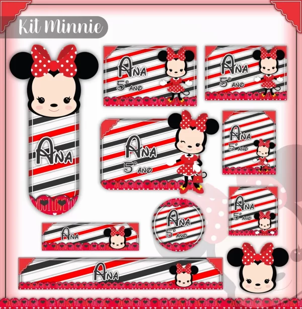 Tema Digital Etiqueta Escolar Minnie