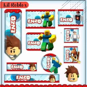 Tema Digital Etiqueta Escolar Roblox