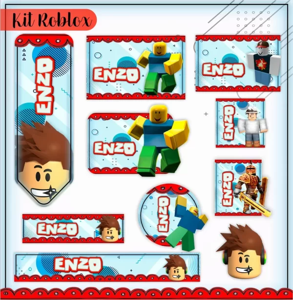 Tema Digital Etiqueta Escolar Roblox