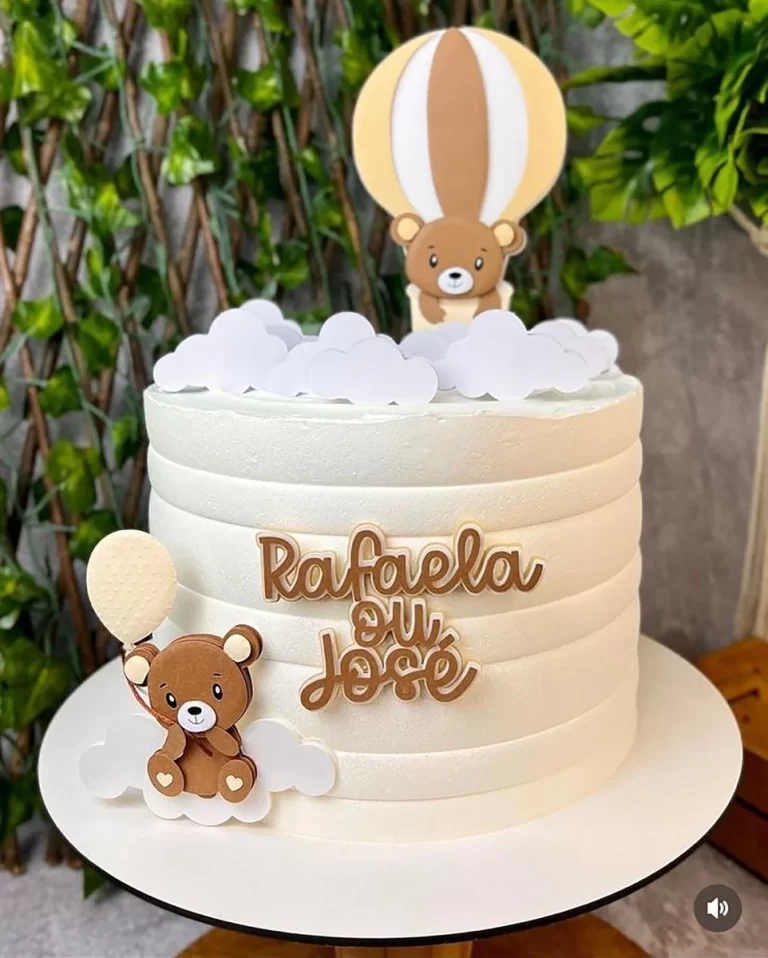 Topo de Bolo Cha Revelacao Ursinhos
