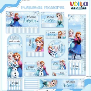 Volta As Aulas Etiqueta Escolar Frozen