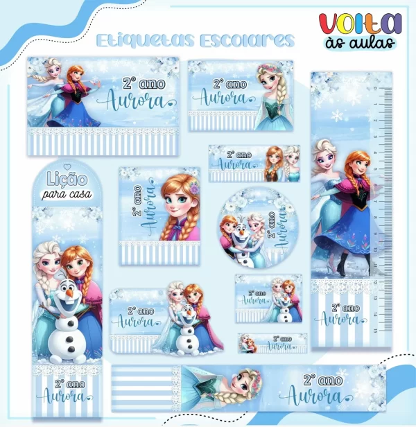 Volta As Aulas Etiqueta Escolar Frozen