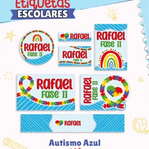 Arquivo Corte Etiqueta Escolar Autismo