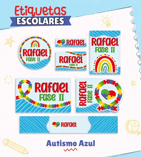 Arquivo Corte Etiqueta Escolar Autismo