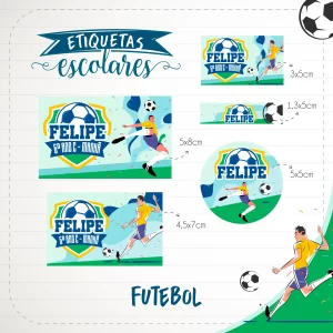 Etiqueta Escolar Futebol Studio e Pdf